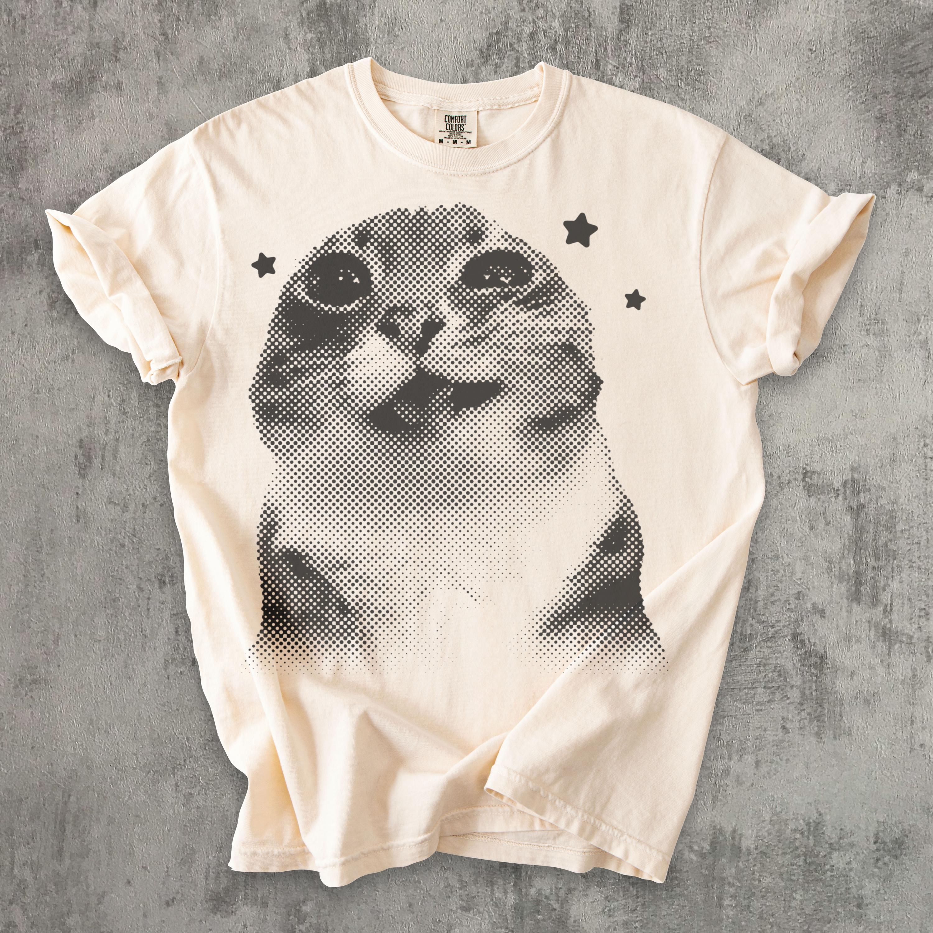 Funny Pee Cat Meme T-shirt, Silly Shirt, Retro Vintage Graphic Shirts, Cats lover Gift, Weird Tshirt, Unisex Cotton, Y2k Comfort Colors Tee 4344004025