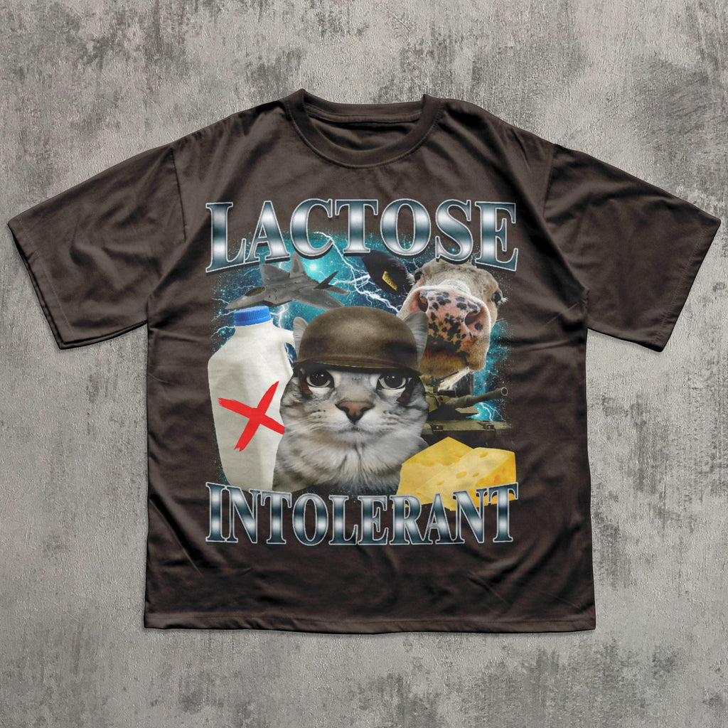 Lactose Intolerant Funny Cat Meme T-shirt, Comfort Colors Shirt, Stupid Gifts, Silly Cats Tee, Weird Tshirt, Cringey Tees, Unhinged Clothes 4332329966