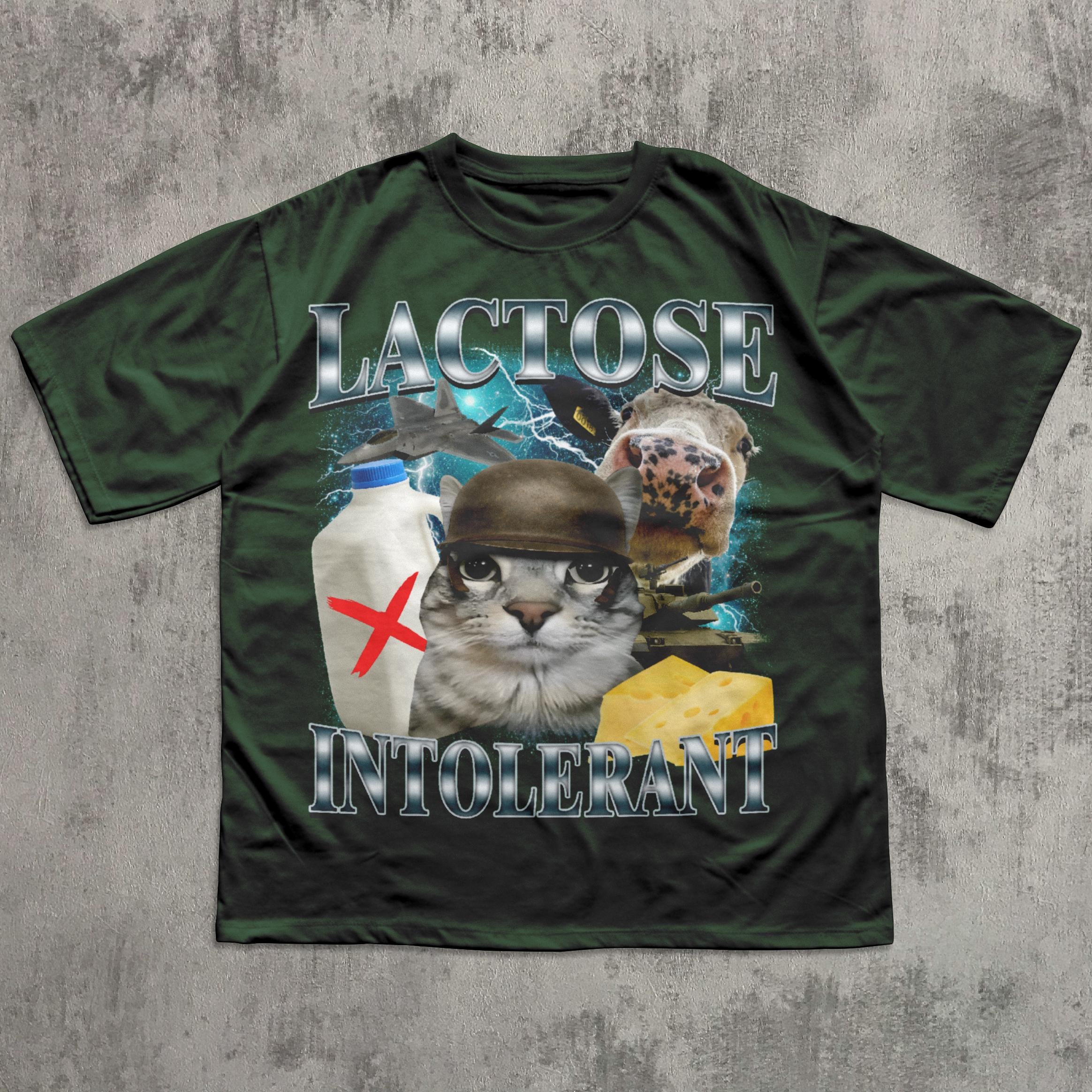 Lactose Intolerant Funny Cat Meme T-shirt, Comfort Colors Shirt, Stupid Gifts, Silly Cats Tee, Weird Tshirt, Cringey Tees, Unhinged Clothes 4332329966